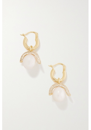 PEARL OCTOPUSS.Y - Baby Paris Gold-plated, Cubic Zirconia And Pearl Earrings - One size