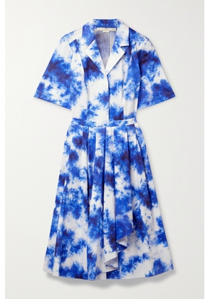 Jason Wu Collection - Pleated Tie-dyed Cotton Midi Shirt Dress - Blue - US2,US4,US6,US8,US10,US12,US14