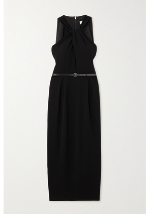Max Mara - Luna Belted Crepe Halterneck Midi Dress - Black - UK 2,UK 4,UK 6,UK 8,UK 10,UK 12,UK 14,UK 16,UK 18