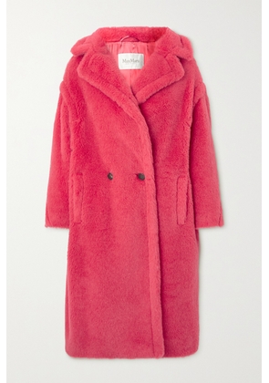 Max Mara - Tedgirl Double-breasted Alpaca, Wool And Silk-blend Coat - Red - x small,small,medium,large