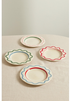 LAETITIA ROUGET - Lisbon Set Of Four Ceramic Dessert Plates - Multi - One size