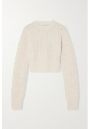 Dries Van Noten - Cropped Cable-knit Alpaca-blend Sweater - Ecru - x small,small,medium,large