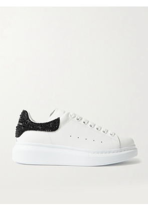 Alexander McQueen - Crystal-embellished Leather Exaggerated-sole Sneakers - White - IT35,IT35.5,IT36,IT36.5,IT37,IT37.5,IT38,IT38.5,IT39,IT39.5,IT40,IT41,IT41.5