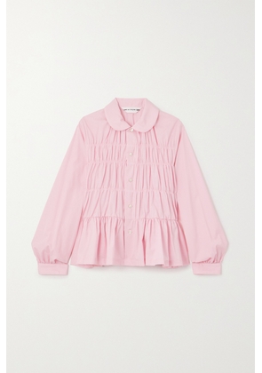 Comme des Garçons GIRL - Ruched Cotton-poplin Shirt - Pink - x small,small,medium,large