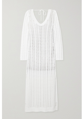 Brunello Cucinelli - Crocheted Cotton, Linen And Silk-blend Maxi Dress - White - xx small,x small,small,medium,x large