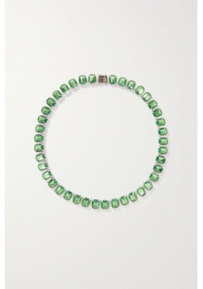 Martha Calvo - Anna Silver-tone Crystal Necklace - Green - One size