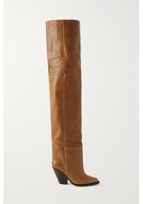 Isabel Marant - Lalex Paneled Leather Thigh Boots - Brown - FR35,FR36,FR37,FR38,FR39,FR40,FR41