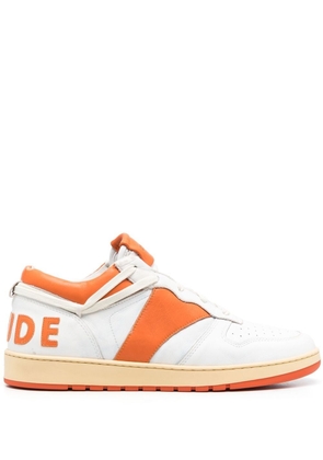 RHUDE logo-patch leather sneakers - White