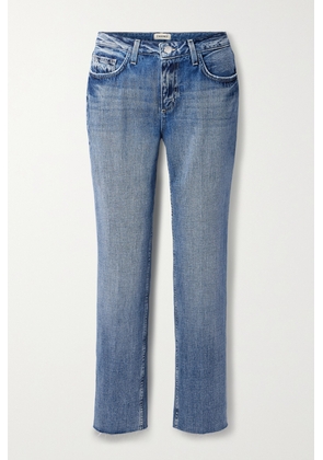 L'AGENCE - Milana Cropped Frayed Low-rise Straight-leg Jeans - Blue - 23,24,25,26,27,28,29,30,31,32