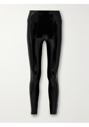 Spanx - Faux Patent-leather Leggings - Black - x small,small,medium,large,x large,xx large