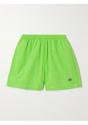 TORY SPORT - Embroidered Crinkled-shell Shorts - Green - x small,small,medium,large,x large
