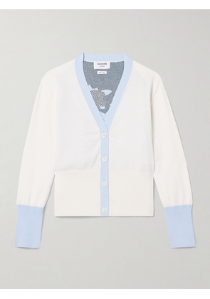Thom Browne - Intarsia-knit Cotton-blend Cardigan - White - IT42,IT44,IT46,IT48