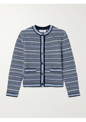 Thom Browne - Cropped Cotton-blend Tweed Cardigan - Blue - IT36,IT38,IT40,IT42,IT44