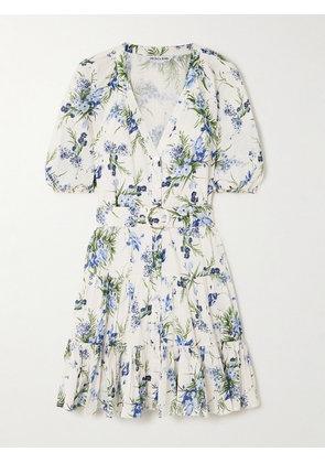 Veronica Beard - Dewey Belted Tiered Floral-print Cotton-gauze Mini Dress - Multi - US0,US2,US4,US6,US8,US10,US12