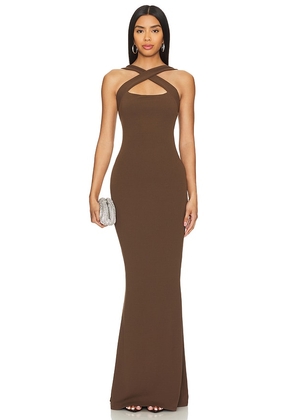 Nookie Viva 2 Way Gown in Brown. Size L, XS.