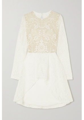 Rime Arodaky - Sansa Open-back Lace And Crepe Mini Dress - White - FR34,FR36,FR38,FR40,FR42
