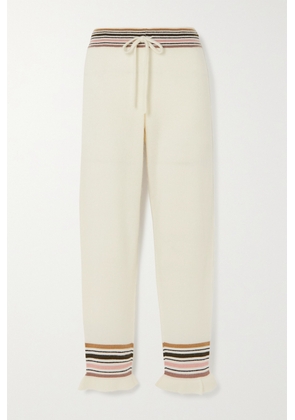 MADELEINE THOMPSON - Aquarius Striped Cashmere Track Pants - White - small,medium,large,x large
