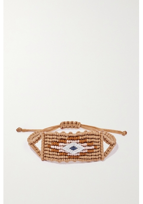 Diane Kordas - Evil Eye Woven Cord, 14-karat White Gold, Diamond And Sapphire Bracelet - Brown - One size