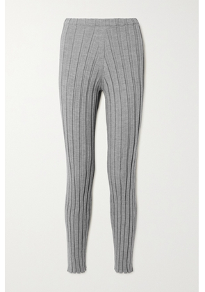 Baserange - Adler Ribbed Merino Wool Slim-leg Pants - Gray - x small,small,medium,large