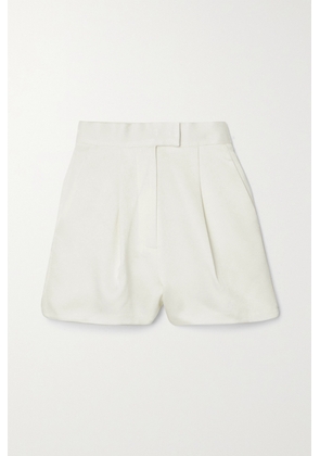 Alex Perry - Penn Pleated Satin-crepe Shorts - White - UK 4,UK 6,UK 8,UK 10,UK 12,UK 14,UK 16