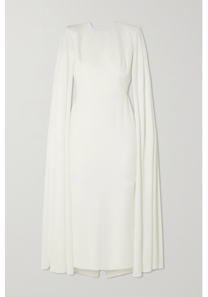 Alex Perry - Kennedy Cape-effect Satin-crepe Midi Dress - White - UK 4,UK 6,UK 8,UK 10,UK 12,UK 14,UK 16,UK 18
