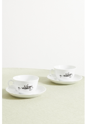 GINORI 1735 - + Off-white Printed Porcelain Tea Cup And Saucer Set - One size
