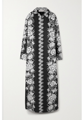 Valentino Garavani - Floral-print Cotton And Silk-blend Faille Gown - Black - IT40,IT42,IT44,IT46,IT48