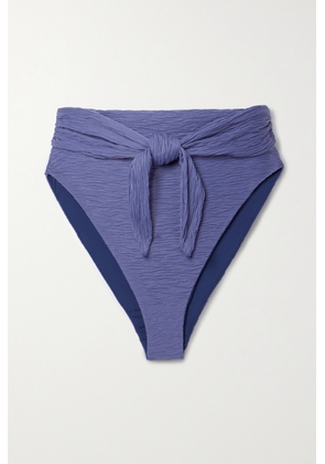 Mara Hoffman - Goldie Recycled Stretch-matelassé Bikini Briefs - Blue - XS,S,M,L,XL,2XL,3XL