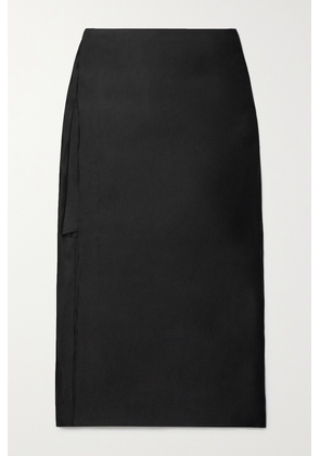 The Row - Kanita Layered Silk-satin Midi Skirt - Black - US0,US2,US4,US6,US8,US10