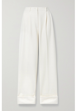 The Row - Cassandro Pleated Stretch-wool Tapered Pants - White - US2,US4,US6,US8,US10,US12,US14