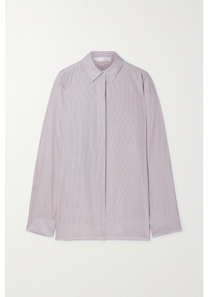 The Row - Big Sisea Pinstriped Cotton-poplin Shirt - Purple - x small,small,medium,large,x large