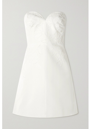 Carolina Herrera - Strapless Bead-embellished Silk-faille Mini Dress - White - US0,US2,US4,US6,US8,US10,US12,US14,US16,US18,20