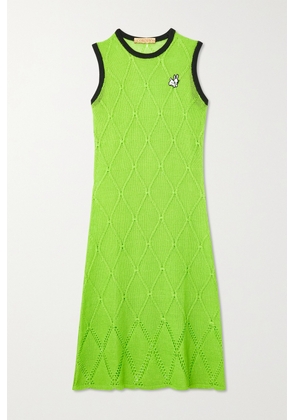 CORMIO - Dalila Argyle Embroidered Linen Midi Dress - Green - x small,small,medium,large,x large
