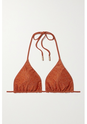 Cult Gaia - Raven Recycled Crystal-embellished Bikini Top - Brown - x small,small,medium,large,x large