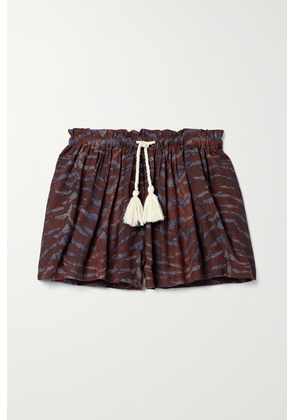 Ulla Johnson - Bijou Printed Cotton-blend Voile Shorts - Brown - x small,small,medium,large,x large
