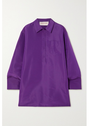 Valentino Garavani - Oversized Silk-faille Shirt - Purple - IT36,IT38,IT40,IT42,IT44,IT46,IT48,IT50