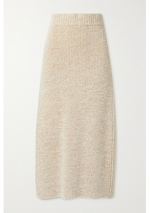 The Row - Caluso Ribbed Cashmere And Silk-blend Bouclé Maxi Skirt - Neutrals - x small,small,medium,large