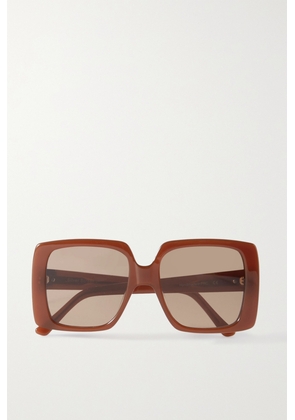 VELVET CANYON - + Net Sustain Silver Screen Oversized Square-frame Acetate Sunglasses - Brown - One size