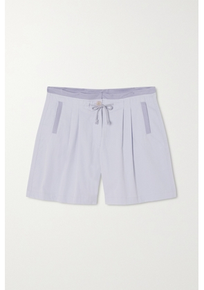 PARADISED - Valley Pleated Cotton-twill And Ribbed Jersey Shorts - Purple - x small,small,medium,large,x large