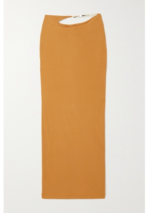 Christopher Esber - Buckled Cutout Jersey Maxi Skirt - Brown - UK 4,UK 6,UK 8,UK 10,UK 12,UK 14