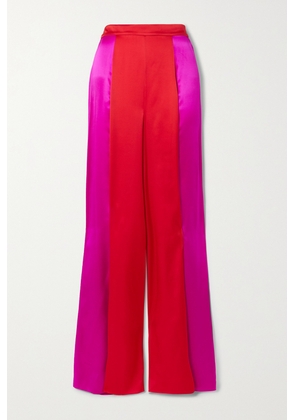 HALPERN - Two-tone Silk-satin Wide-leg Pants - Pink - FR34,FR36,FR38,FR40,FR42,FR44,FR46