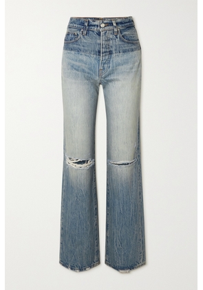 AMIRI - Distressed High-rise Straight-leg Jeans - Blue - 24,25,26,27,28,29,30,31