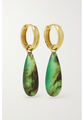 Andrea Fohrman - 14-karat Gold Chrysoprase Hoop Earrings - One size