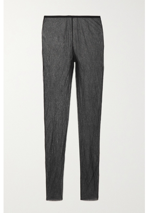 The Row - Ensley Crinkled-tulle Slim-leg Pants - Black - x small,small,medium,large,x large