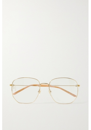 Gucci Eyewear - Hexagon-frame Gold-tone Optical Glasses - Black - One size
