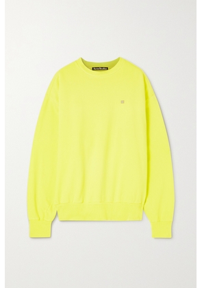 Acne Studios - Appliquéd Organic Cotton-jersey Sweatshirt - Yellow - xx small,x small,small,medium,large,x large,xx large