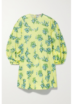Emilia Wickstead - Nelson Floral-print Fil Coupé Cotton-blend Mini Dress - Yellow - UK 6,UK 8,UK 10,UK 12,UK 14,UK 16,UK 18