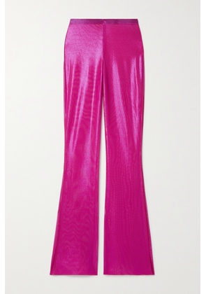 Oséree - Stretch-lamé Flared Pants - Pink - small,medium,large,x large