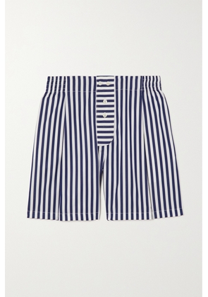 Sebline - Boxer Striped Cotton-poplin Shorts - Blue - x small,small,medium,large,x large