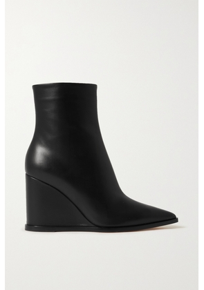 Gianvito Rossi - 85 Leather Wedge Ankle Boots - Black - IT35,IT36,IT36.5,IT37,IT37.5,IT38,IT38.5,IT39,IT39.5,IT40,IT40.5,IT41,IT41.5,IT42
